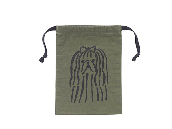 山鳩舎 DrawString Bag S Maron Green