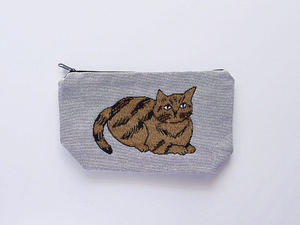 松尾ミユキ Cat Pouch tora LIGHT GRAY